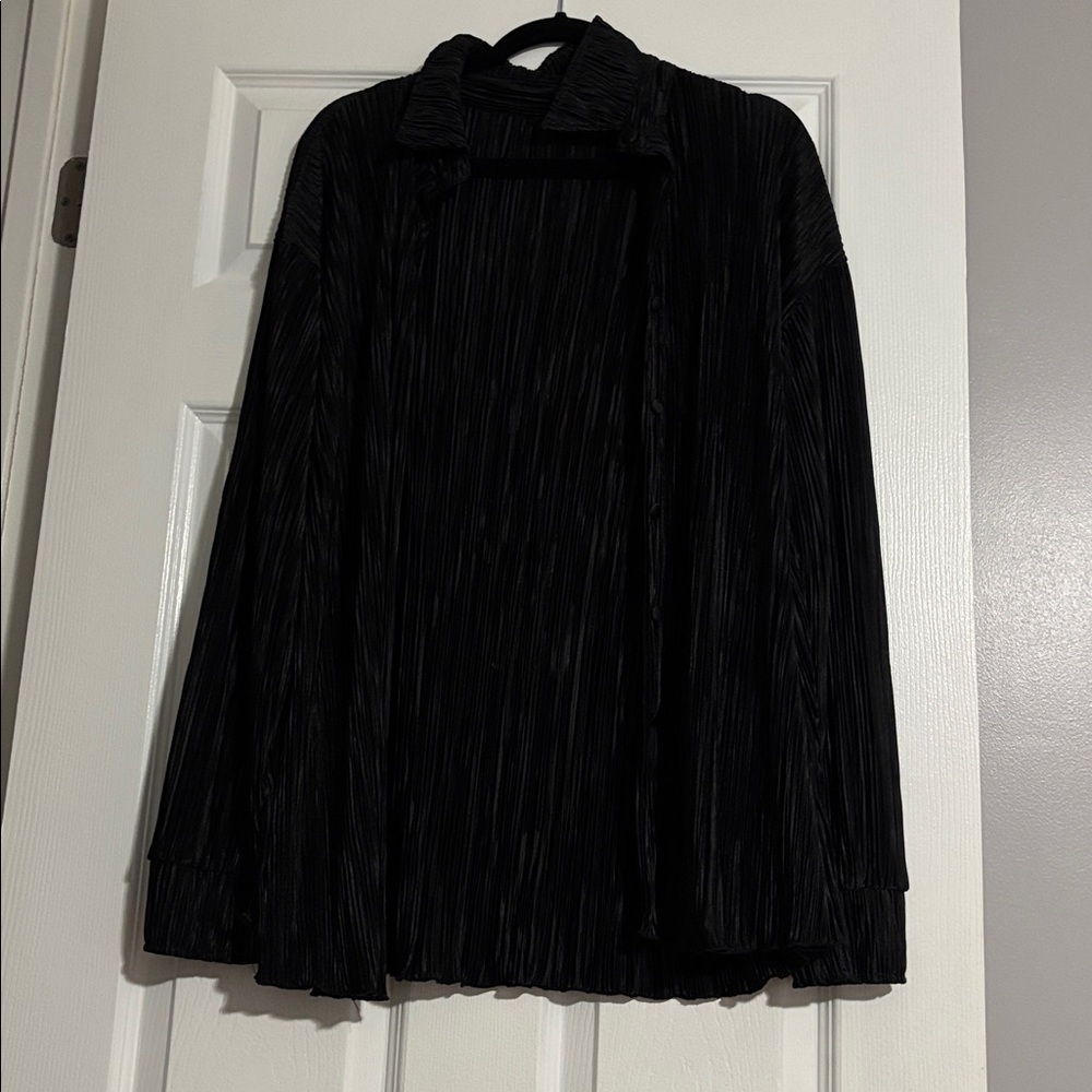 Black button up shirt and shorts set